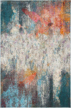 SAFAVIEH Luxor Collection Accent Rug - 3' x 5', Ivory & Blue, Handmade Modern Abstract, Ideal for High Traffic Areas in Entryway, Living Room, Bedroom (LUX312A)