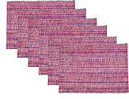 Urban Villa Two Tone Placemat Cotton Tablemat 14x20 (Set of 6) Red/Blu/Wht