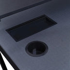 OSP Home Furnishings Emulator Battlestation Gaming Desk with RGB LED Lights, Black
