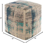 Mark&Day Pouf Ottoman, Puchenstuben Modern Aqua Cube Pouf Foot Rest for Living Room, Bedroom and Boho Home Decor (18"x18"x18")