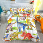 CVHOUSE Dinosaur Bedding Set,Dinosaur Comforter,Dinosaur Comforter Set Full,Microfiber Quilt Set with 1 Comforter and 2 Pillow Cases