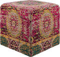 Mark&Day Pouf Ottoman, Kaltenleutgeben Traditional Bright Pink Cube Pouf Foot Rest for Living Room, Bedroom and Boho Home Decor (18"x18"x18")