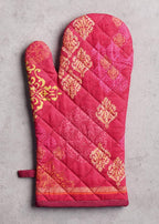 Maison d'Hermine Oven Gloves 100% Cotton Oven Mitt (7" x 13", Pack of 1) | With Loop Heat Resistant BBQ Cooking Gloves Baking Kitchen Handling Hot Pans Thanksgiving Christmas - Versailles