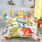 CVHOUSE Dinosaur Bedding Set,Dinosaur Comforter,Dinosaur Comforter Set Full,Microfiber Quilt Set with 1 Comforter and 2 Pillow Cases