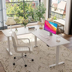 FEZIBO 75 Inches, Supports over 300mlbs,L Shaped Standing Desk Reversible, Electric Height Adjustable Corner Stand up Desk, Sit Stand Desk Computer Workstation, White Frame/White Top