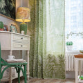 Sutuo Home Boho Curtain 84 Inches Length for Bedroom, Printed Cotton Linen Rod Pocket Rustic Farmhouse Bohemian Tassels Window Treatment, 1 Panel 59" W x 84" L, Green Tropical Leaves