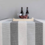 Home Brilliant Square Tablecloth 52x52, Striped Table Cover for Kitchen, Cotton Linen Table Cloth for Indoor Outdoor Picnic(52 x 52 Inch, Dark Grey)