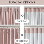 Vision Home Pink Total Blackout Curtains Pinch Pleated Room Darkening Window Panels 63 inch for Girls Bedroom Living Room Thermal Insulated Pinch Pleat Pink Drapes with Hooks Back Tab 40" Wx63 Lx2