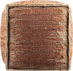 Mark&Day Pouf Ottoman, Lanzenkirchen Natural Fiber Burnt Orange Cube Pouf Foot Rest for Living Room, Bedroom and Boho Home Decor (16"x16"x16")
