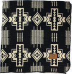 Inca Aztec Throw, Queen, King Blanket | Southwest Indian Navajo Boho Style | Native Cover for Camping, Bedding, Couch, Vanlife | Faux Alpaca, Lightweight, Hypoallergenic (Obsidian Black, Queen)