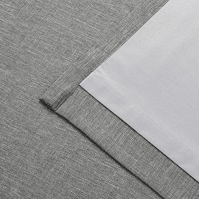 Vision Home Charcoal Grey Full Blackout Curtains Pinch Pleated Room Darkening Window Curtains 63 inch for Living Room Bedroom Thermal Insulated Pinch Pleat Drapes with Hooks Back Tab 2 Panel 40"Wx63"L