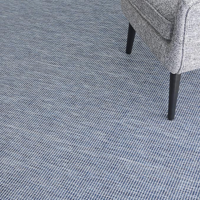 Nourison Positano Indoor/Outdoor Navy Blue 2'2" x 10' Area Rug, Easy Cleaning, Non Shedding, Bed Room, Living Room, Dining Room, Backyard, Deck, Patio (2x10)